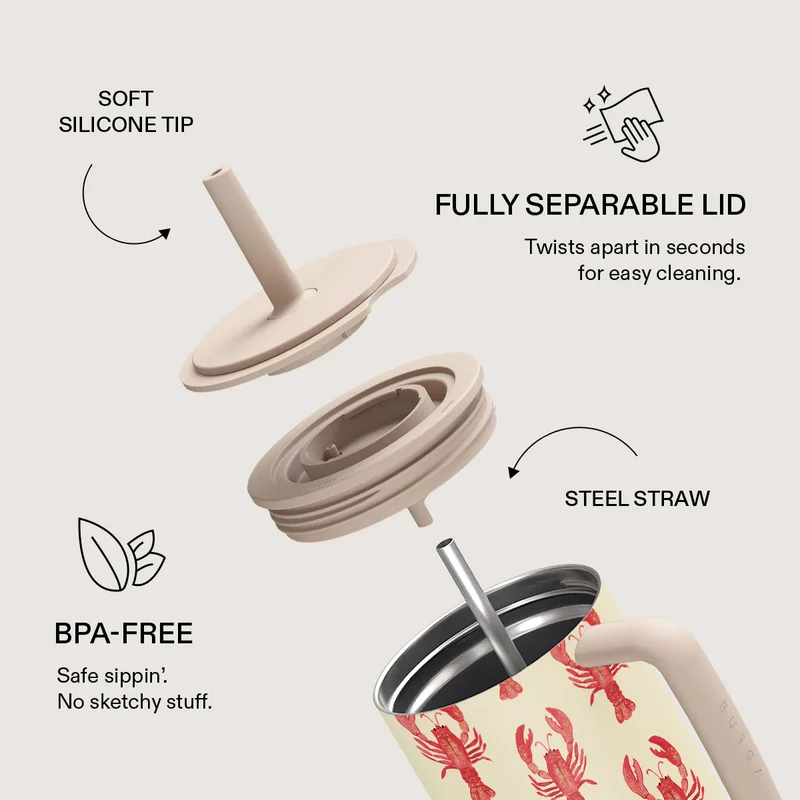 Burga 40oz (1.2L) Tumbler Chef's Kiss Burga 40oz (1.2L) Insulated Stainless Steel Tumbler with Handle & Leakproof Straw Lid – Double Wall Vacuum Travel Mug, Keeps Drinks Hot up to 12 Hours & Cold All Day, Cup Holder Friendly Reusable Bottle Chef's Kiss  | Best Price UAE
